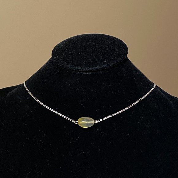 2/$20, Yellow Citrine Tumbled Stone Necklace, Genuine Gemstone Bar Pendant - Picture 2 of 8